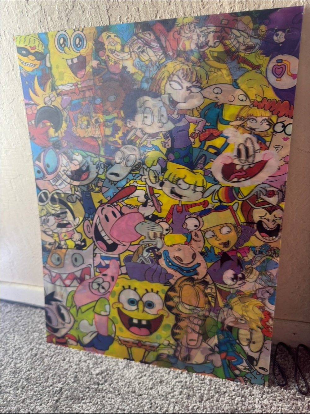 90s Nickelodeon Cartoon Characters Holographic 3D Poster Wall Art